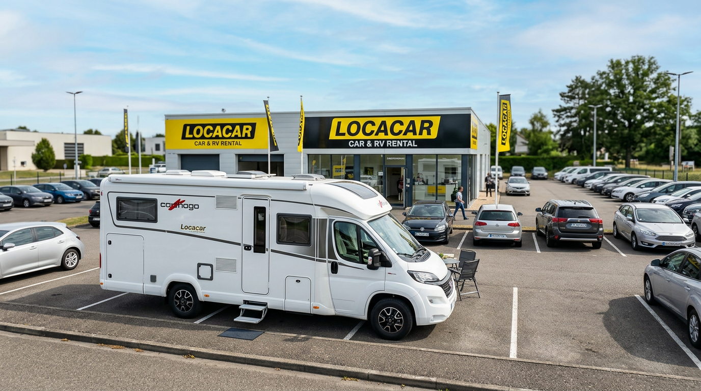 Camping-car devant agence Locacar &mdash; Paris (Camping-car)